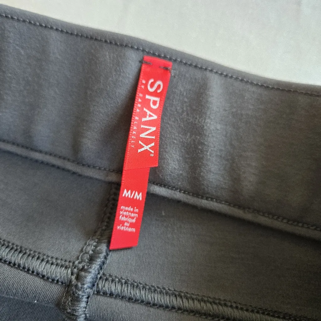 SPANX Leggings Ponte Stretch Fabric Ankle Length 4 Pocket Pull On Grey medium - Image 4