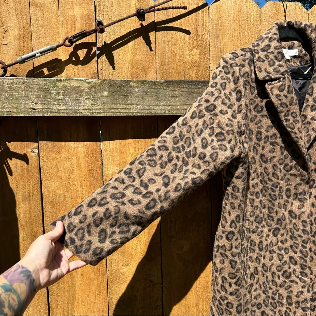 Adyson Parker Women's Cheetah Button Coat size large fall winter animal print‎ - Image 6