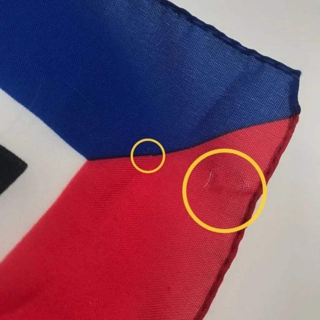 Vintage Abstract Print Scarf Bold‎ Funky Red Blue - Image 7