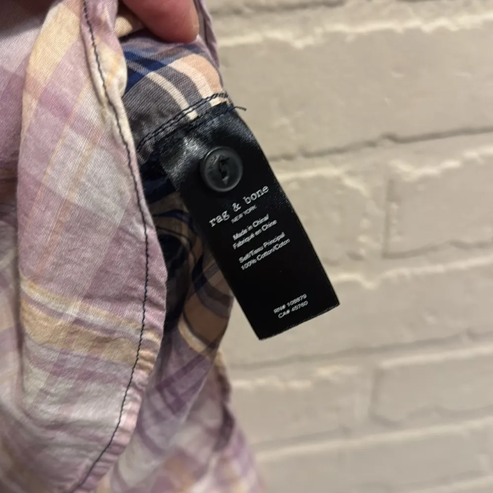 Rag & bone shirt Florian crop hi low plaid ombré fade small oversized - Image 8