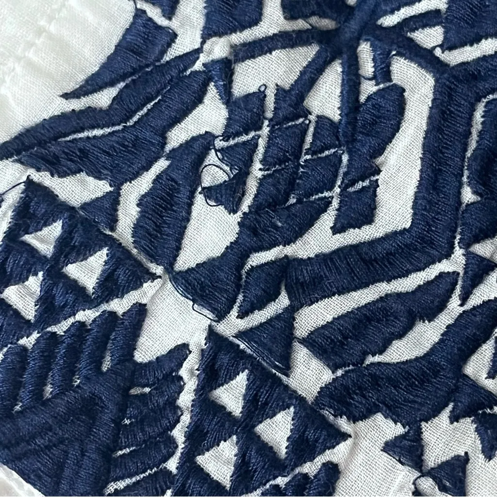 World Market Embroidered Peasant Top L/XL | Boho Hippie Festival Tunic Blouse White - Image 10