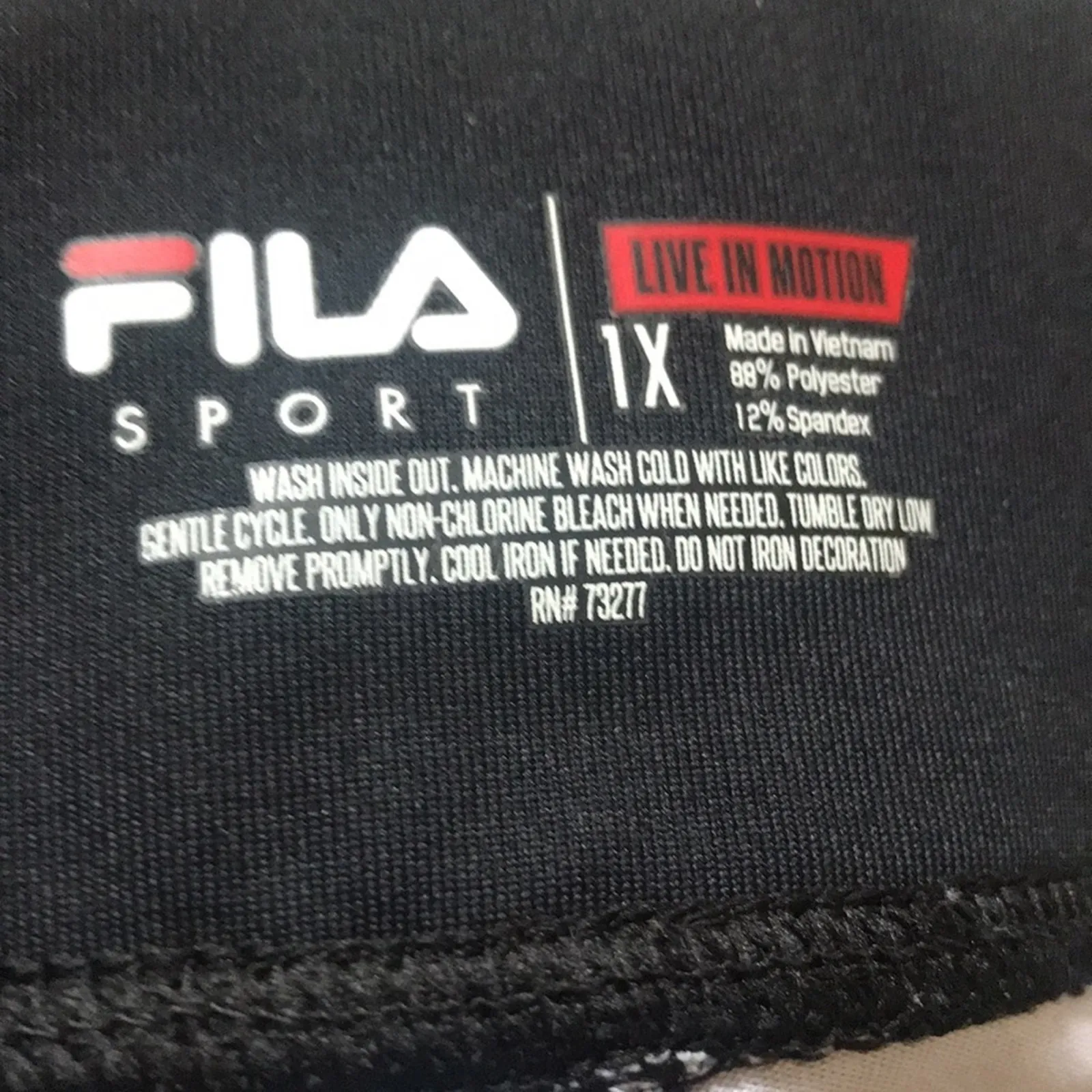 FILA Sport Multicolored Cropped Black Active Leggings Women's Size 1X - Image 7