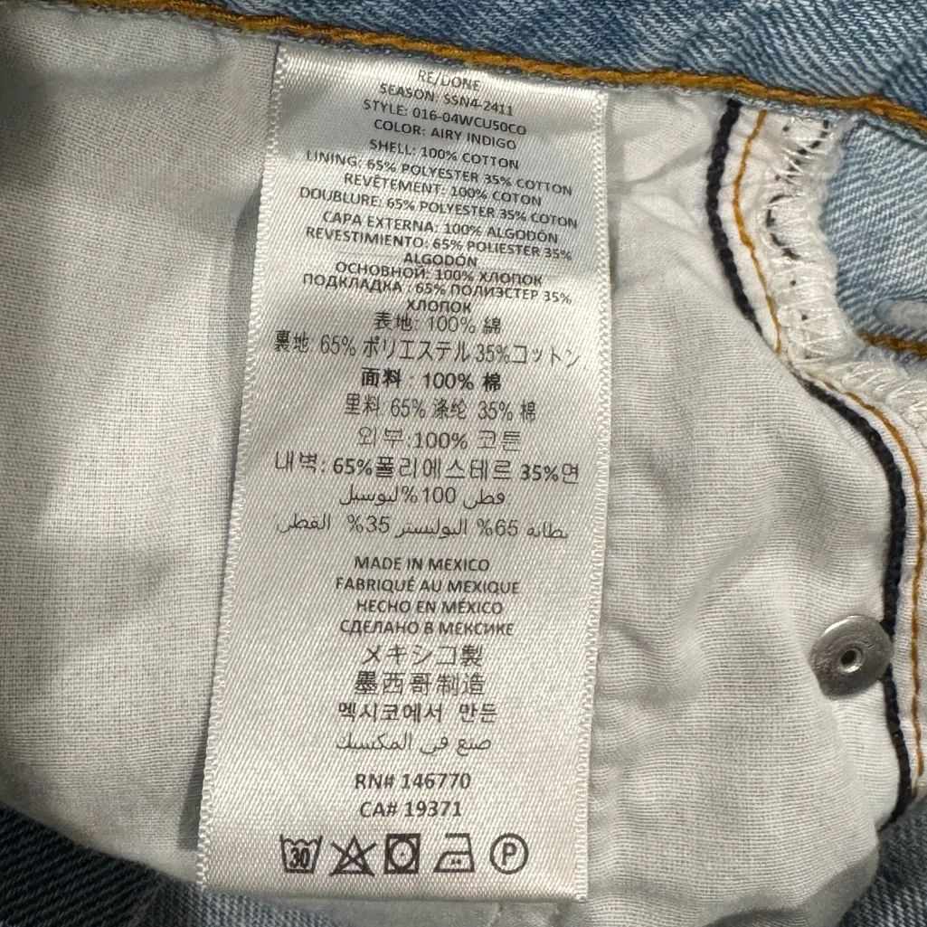 Re/Done Cutoff Jean Shorts Women’s 30 - Image 3