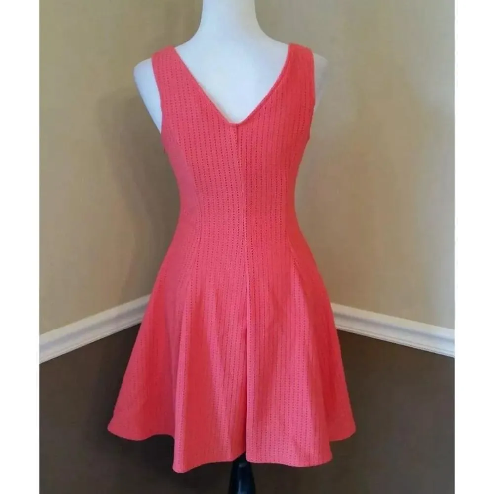 Coral Textured Retro Flirty Dancing Skater Dress by Ixia ModCloth Sleeveless - Image 4