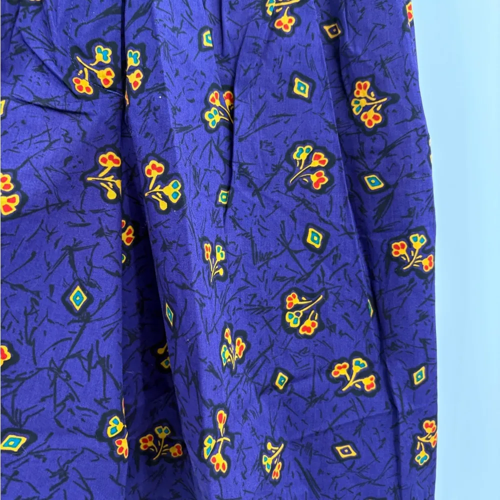 Women’s Vintage 80s Retro Y2K High Waist Floral Pattern Purple Short Size 4(27) - Image 7