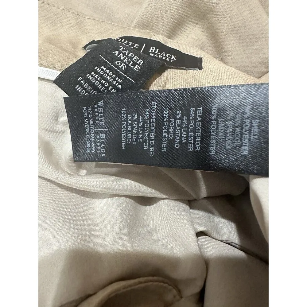 White House Black Market Women's Taper Ankle Dress Pants Size 6R Brown - Image 12