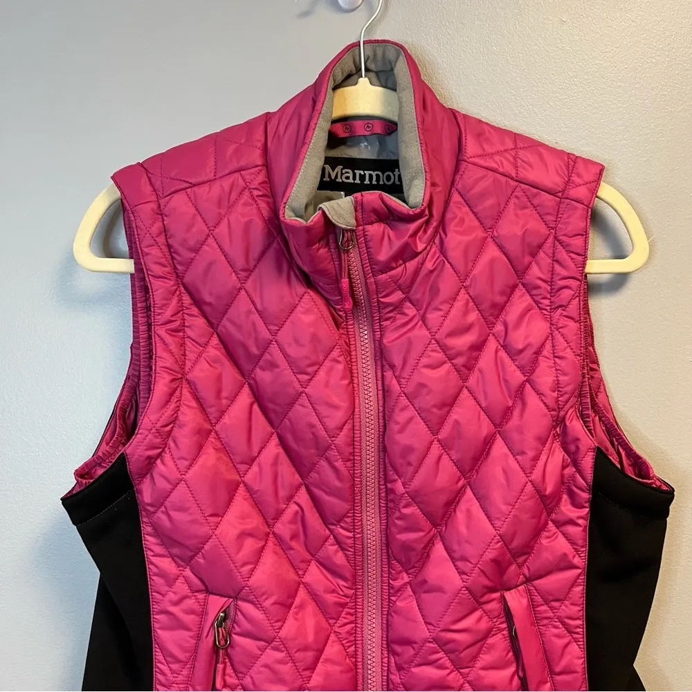 Marmot Vest Hot Pink & Black Women’s Kitzbuhel Quilted Vest Sz M EUC - Image 3