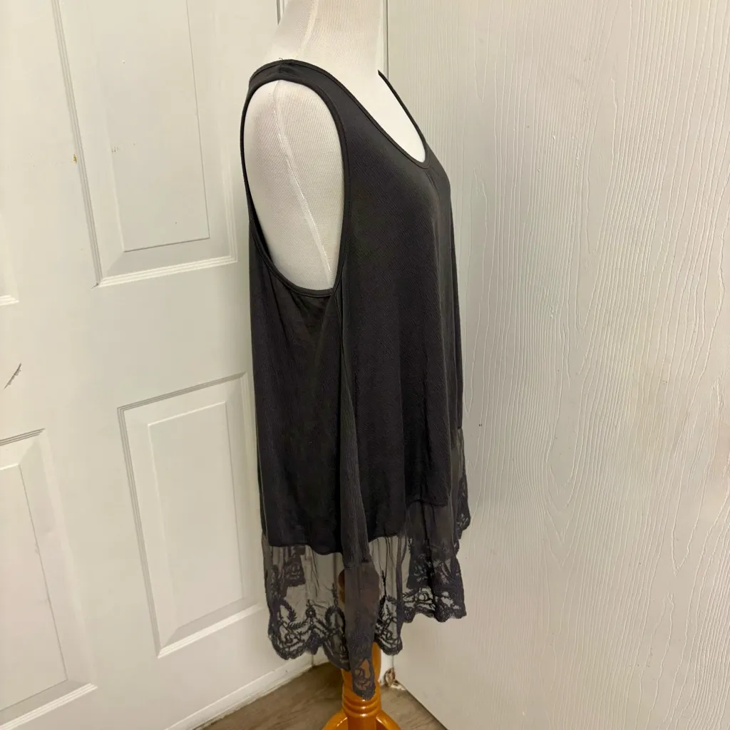 Umgee Lace Trim Tank Tunic* - Image 2