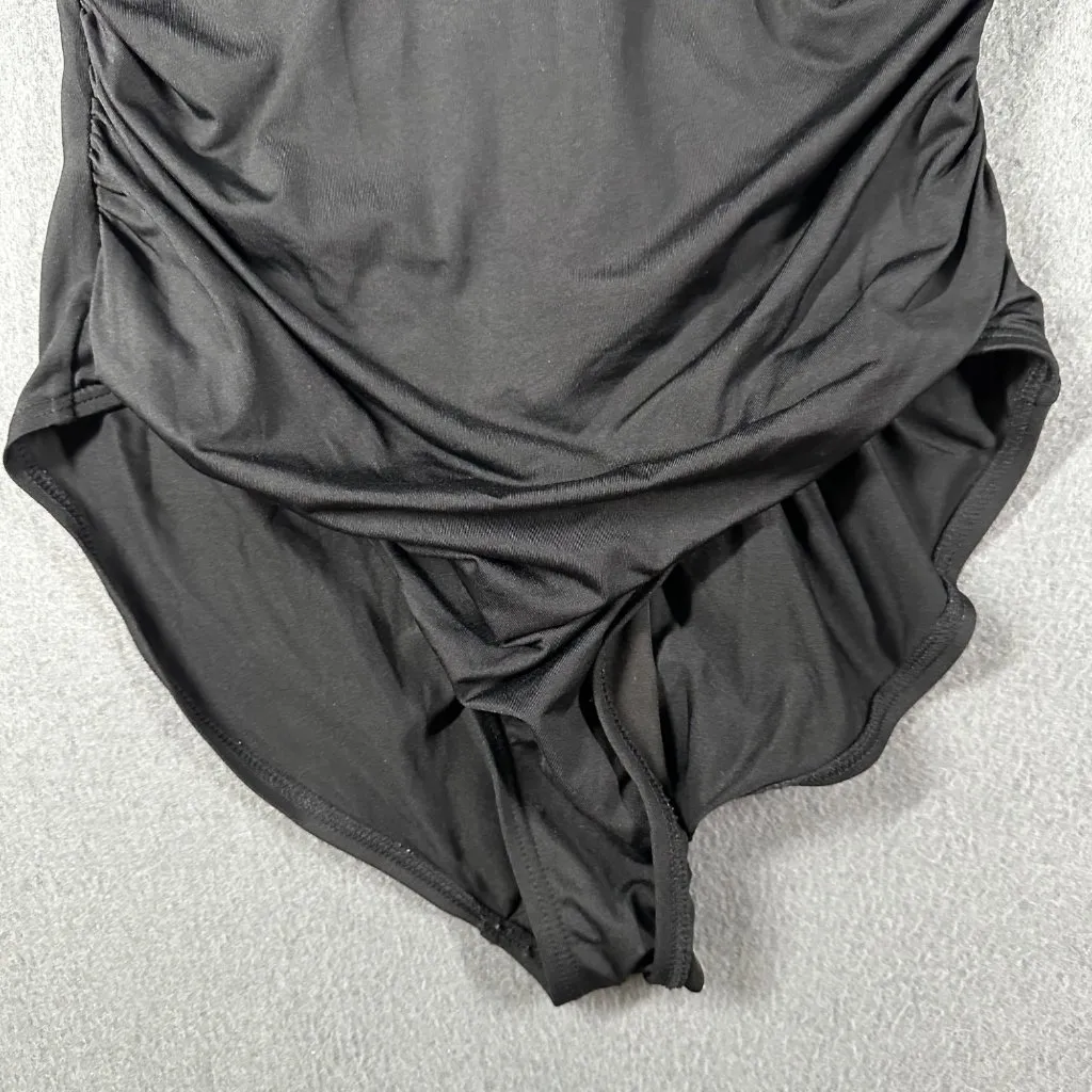 Calvin Klein Womens 6 Black‎ One Piece Halter Adjustable Swimsuit - Image 4