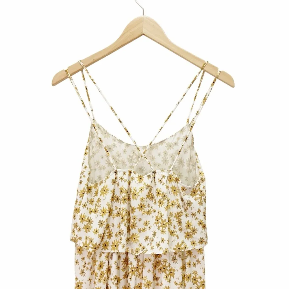 dRA Los Angeles x Kelli Murray Floral Maxi Dress White Yellow Daisy Print Sz XS - Image 9