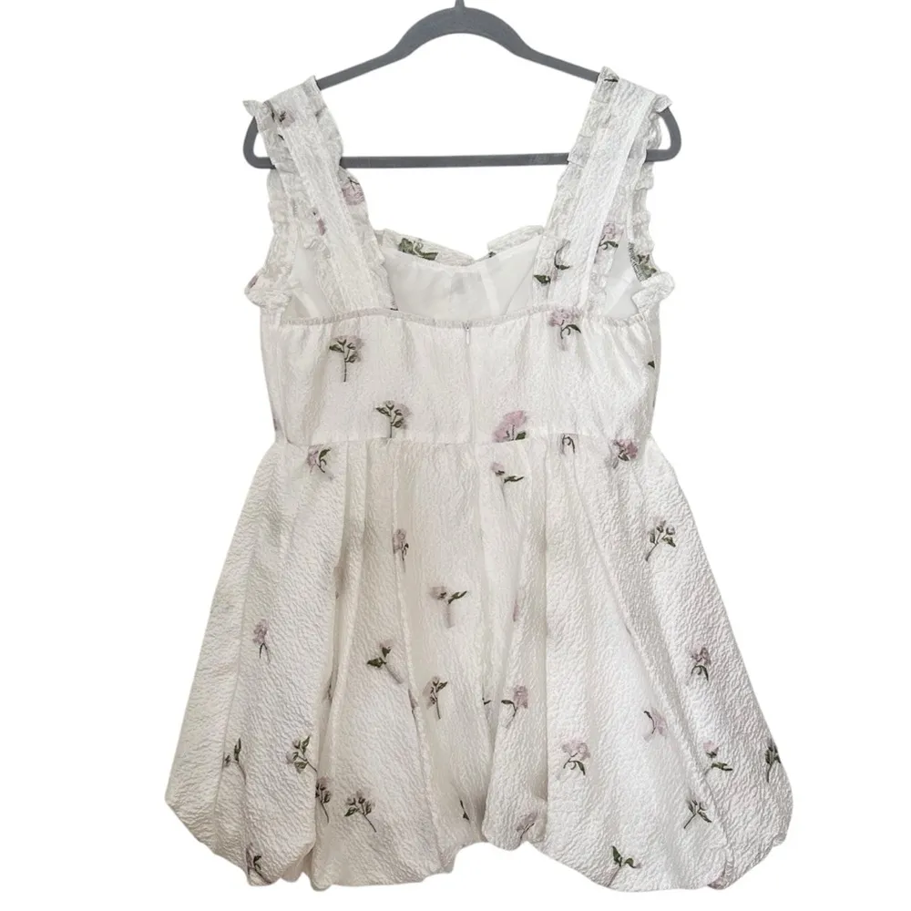 Cider Romance Me Mini Floral White Bubble Hem Dress - Size Large NEW - Image 6