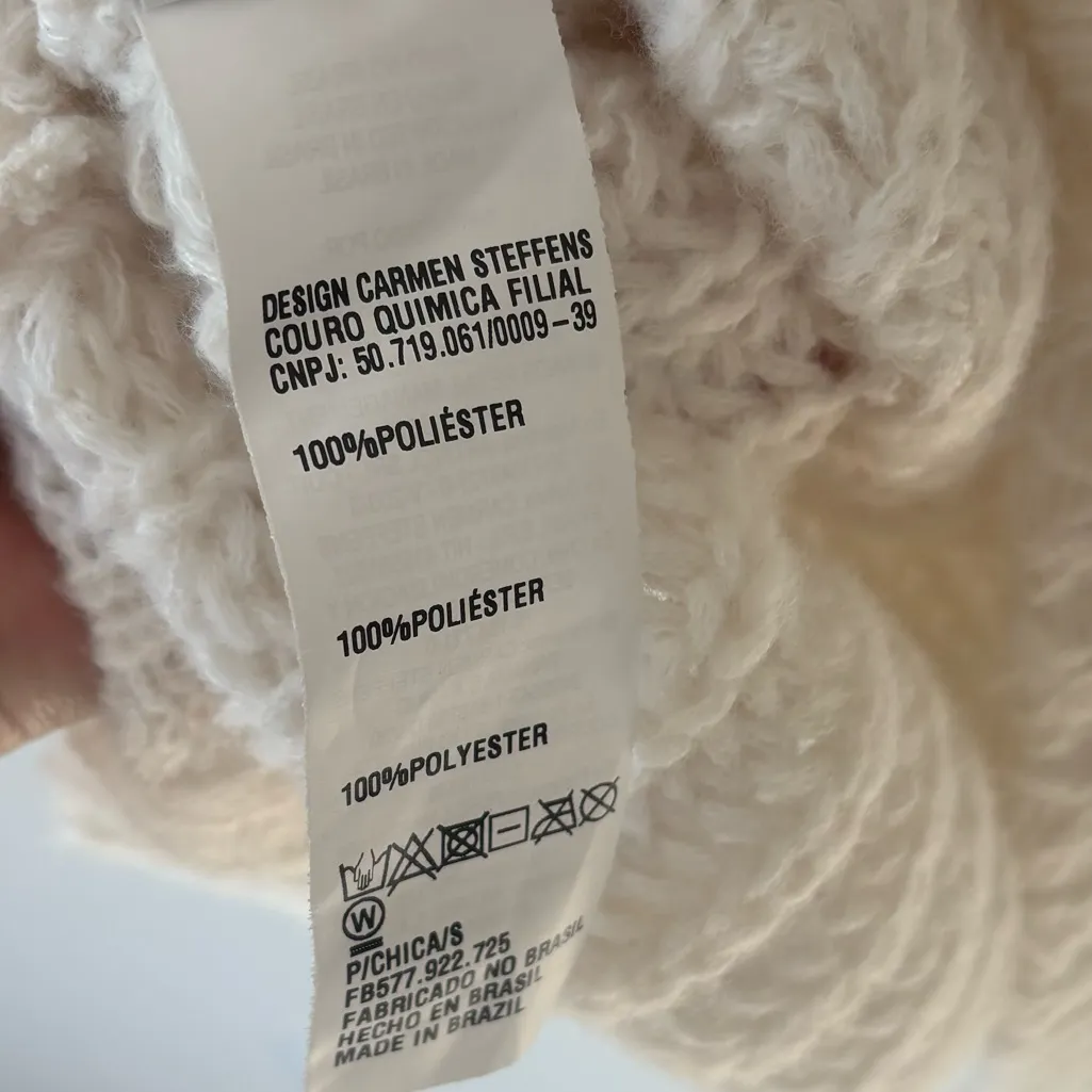 Carmen Steffens Maison White Cream Chunky Knit Sweater Dress Turtle Neck NWT - Image 11