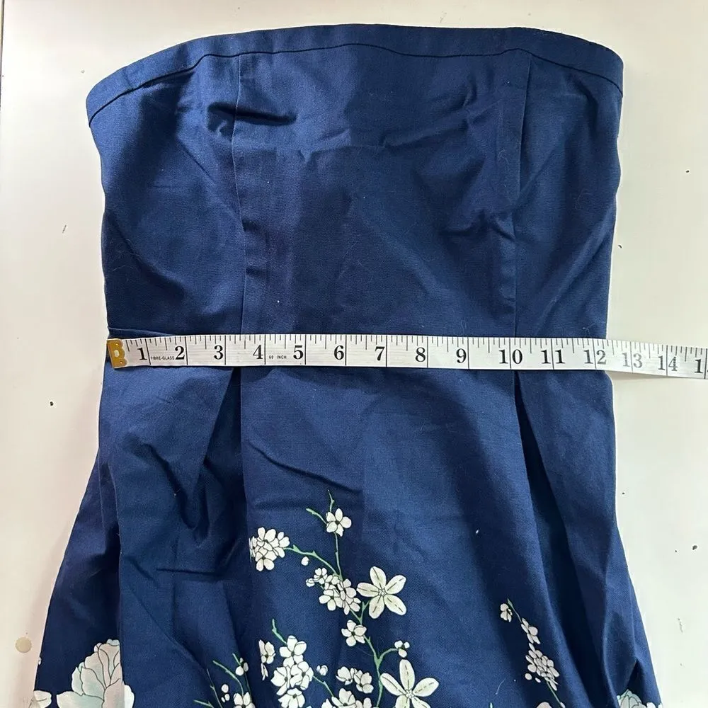 NEW Old Navy Blue Floral A Line Strapless Mini Dress size 4 - Image 8