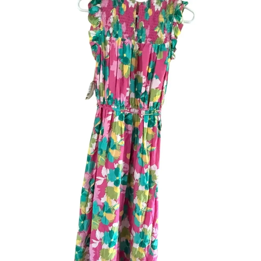 Draper James Pink and Green Midi Dress - Image 10