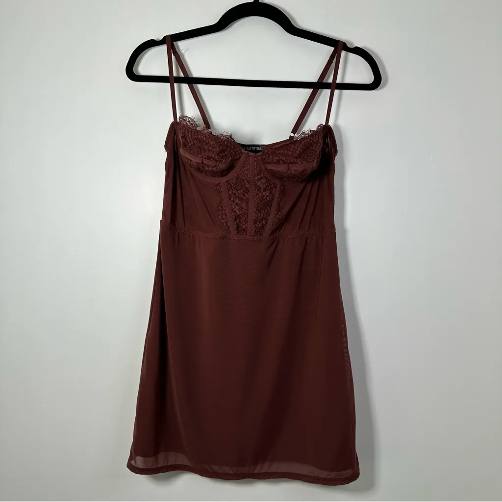 Urban Outfitters Brenna Bustier Mini Dress in Chocolate Size M NWT - Image 2