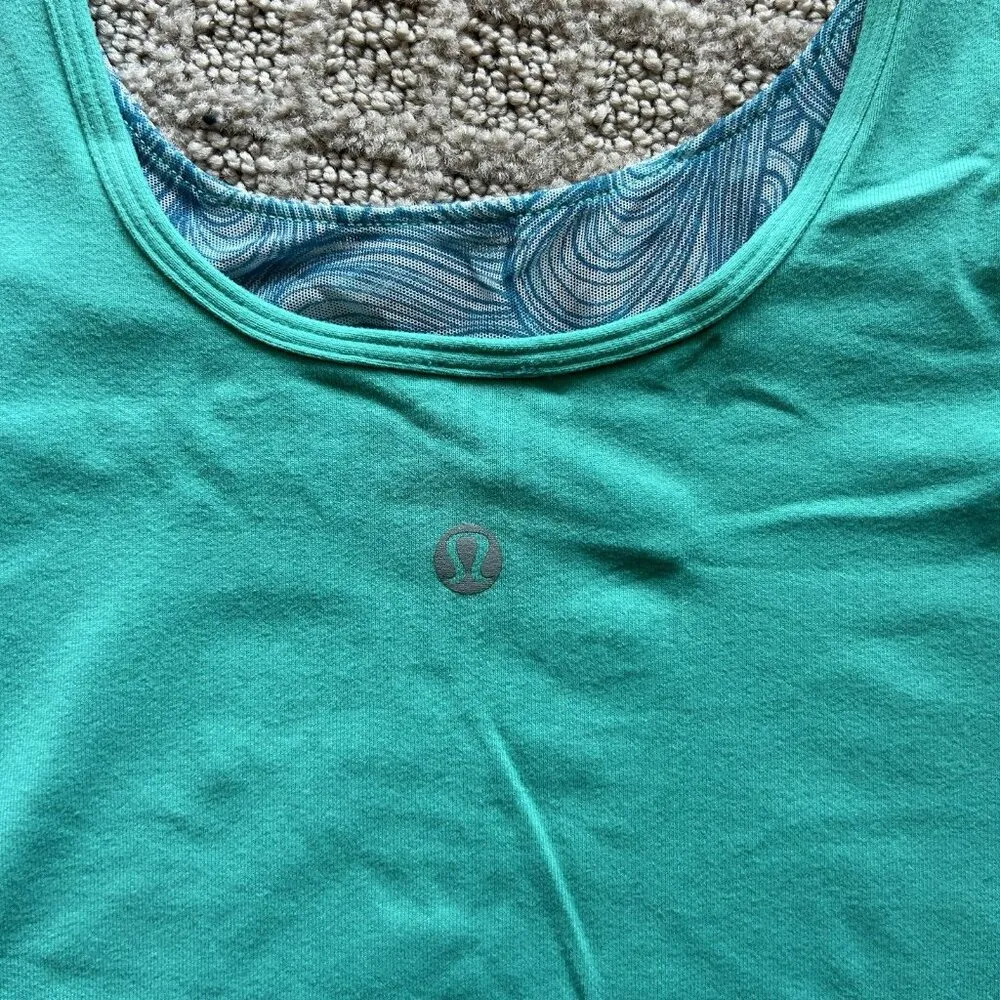 Lululemon Tank Top Womens Green Blue Swift Tech Yoga Gym Teal Running Y2K Size 4 - Image 6