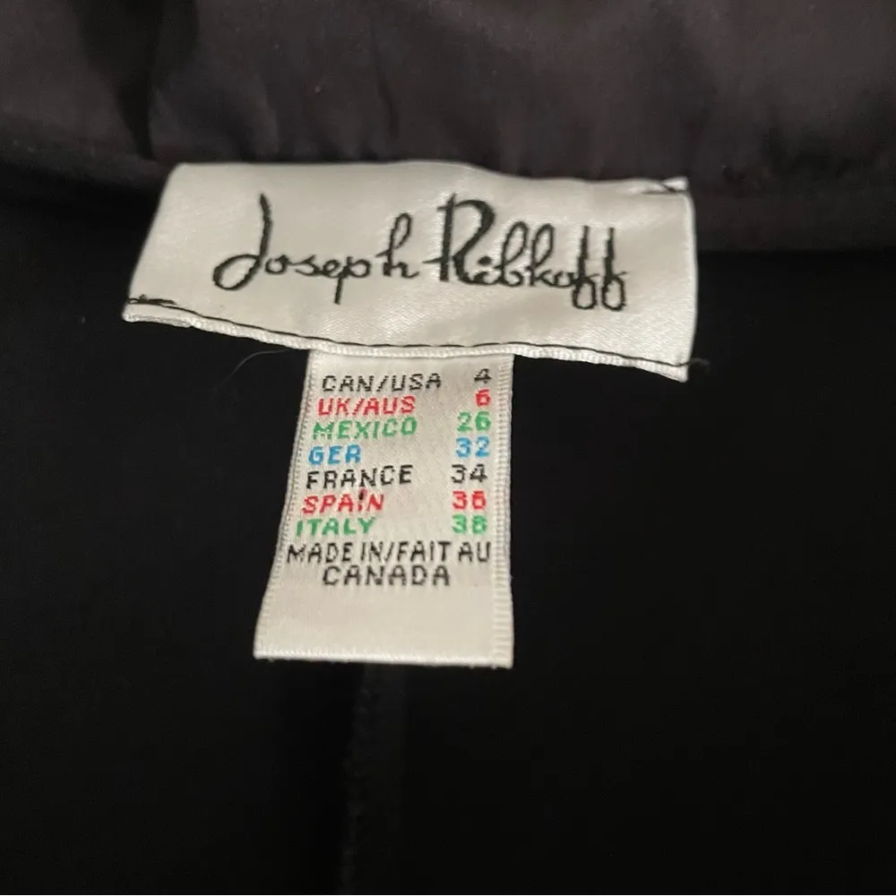 Joseph Ribkoff Dress 4 Black Cowl Neck Sleeveless Fitted Style 20448 Vintage - Image 3