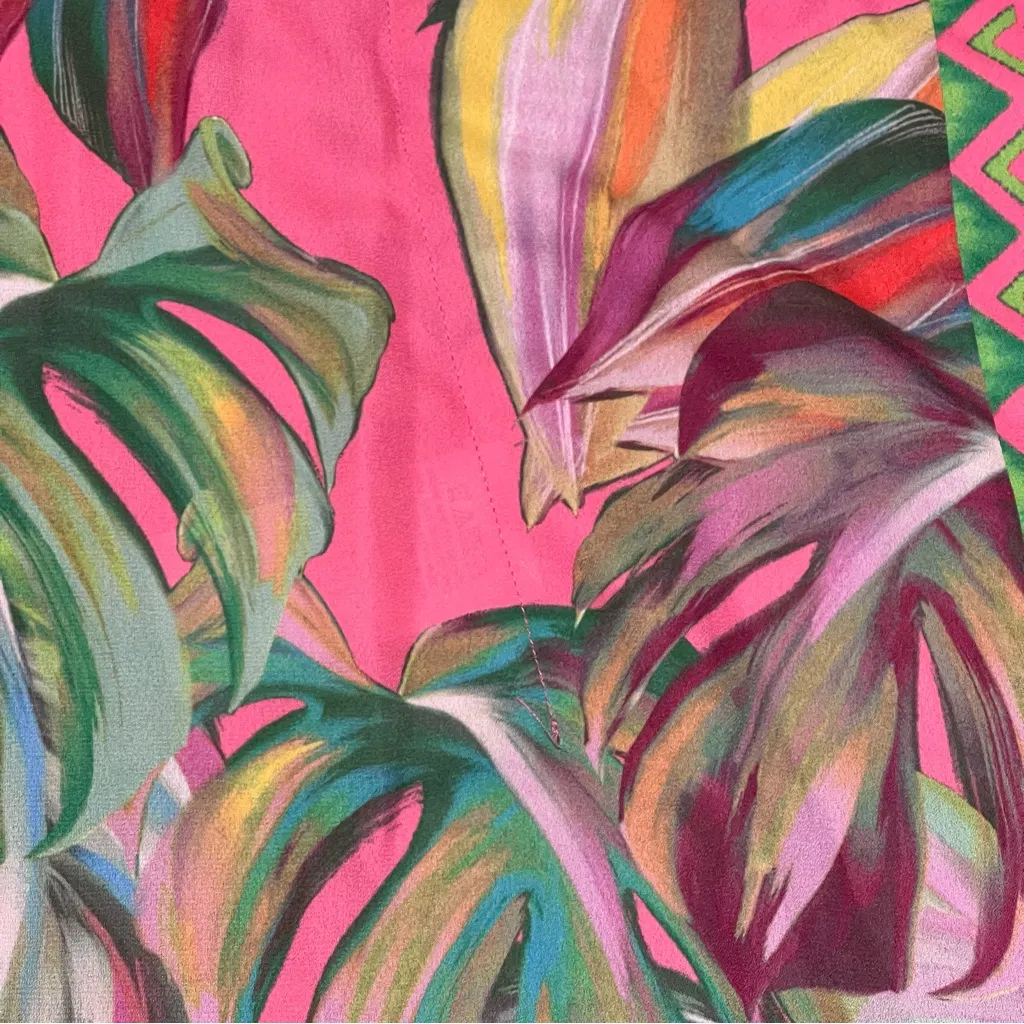 Women’s XS Belle by Kim Gravel Pink Yellow Kaftan Floral Cover - Image 7