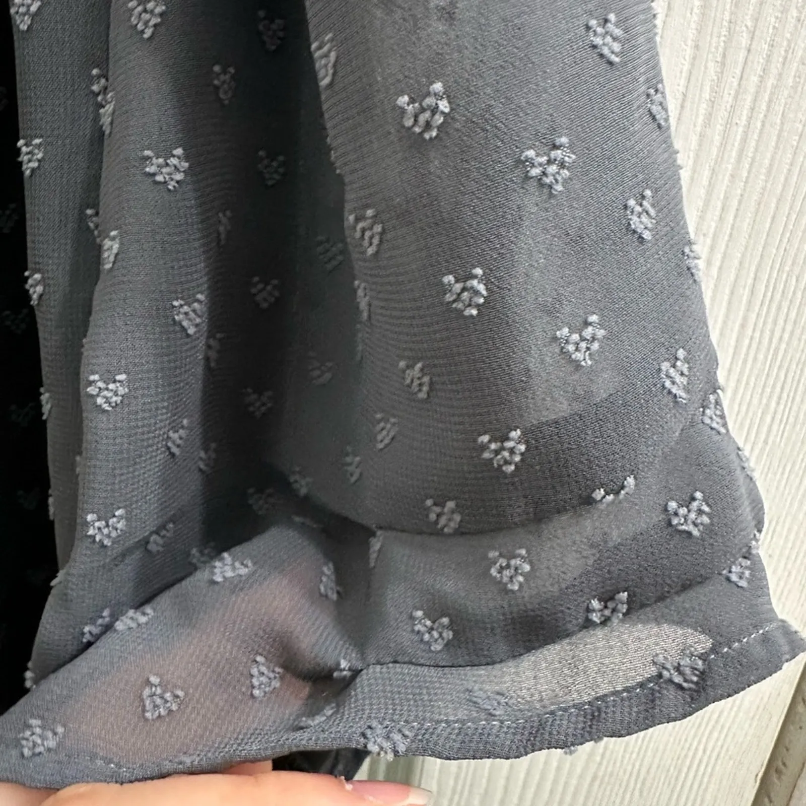 My Danielle Grey Swiss Dot Heart Textured Short - Image 6