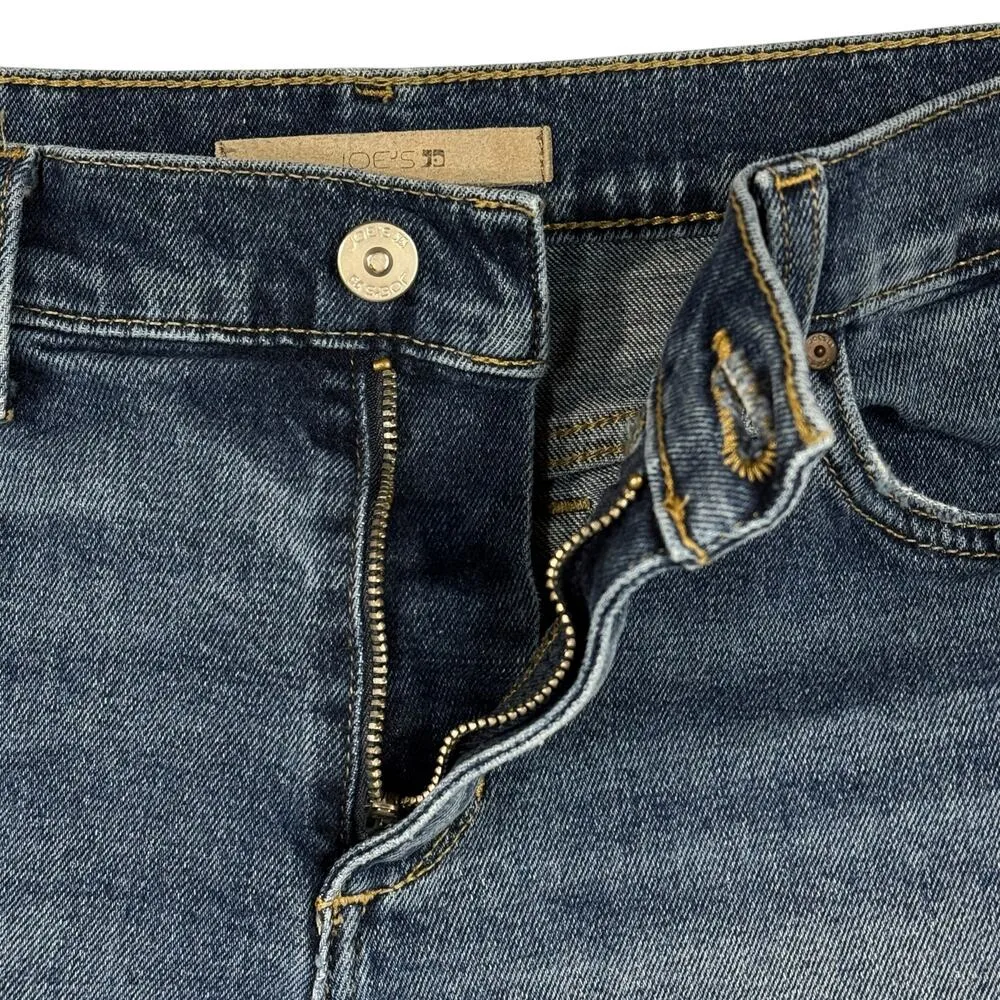 Joe’s SZ W27 Jean Shorts Frayed Hems Pockets Zip-Fly Mid-Rise Medium Wash Blue - Image 2