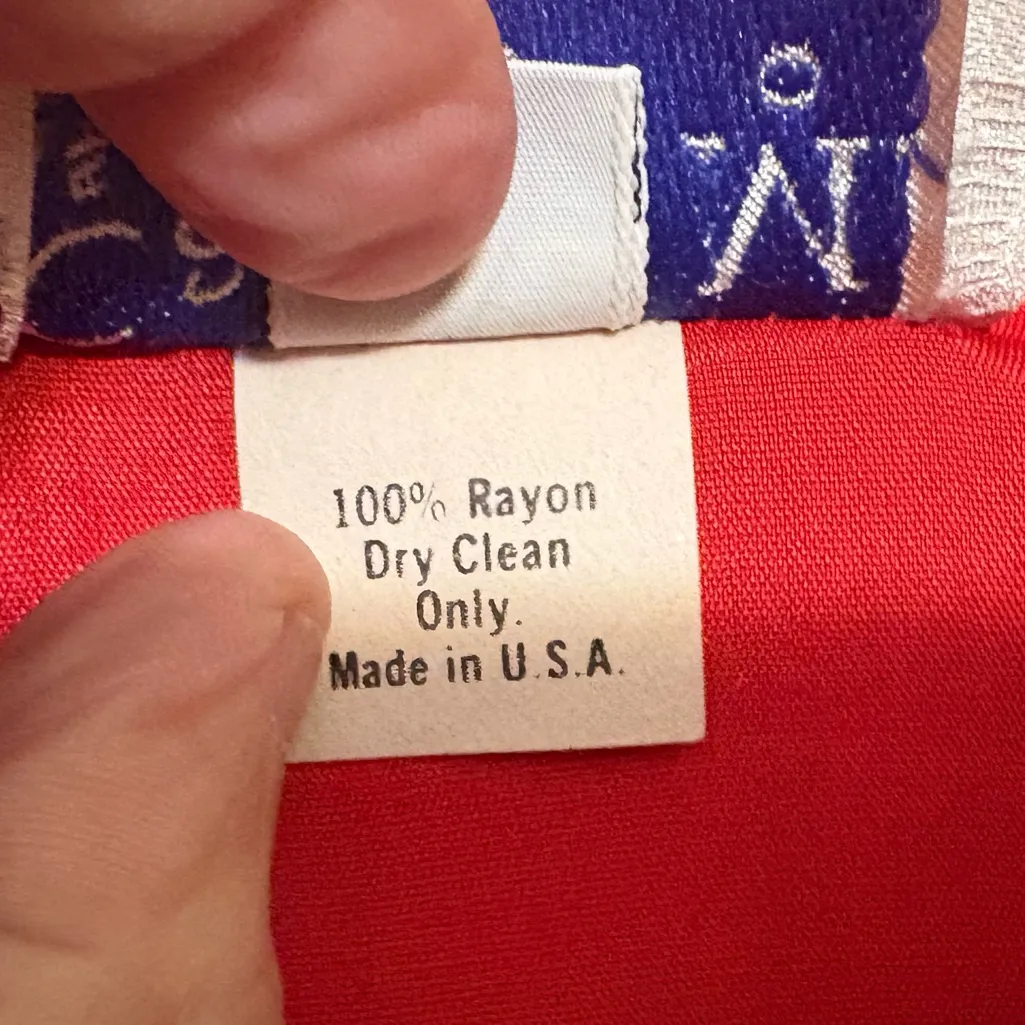 Vintage Carole M Studio Rayon Red Long Sleeve Button Down Midi Dress 16 Holidays - Image 5