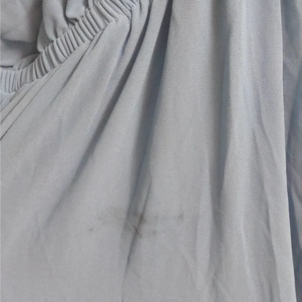 Show Me Your Mumu Heather Halter Dress L Blue Solid Maxi Scoop Neck New / FLAW - Image 10