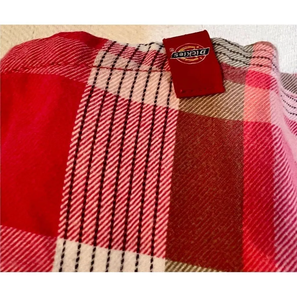 Women’s Dickies Pink Plaid Flannel Shirt Size XL Worn By Actress On TV Show - Image 6