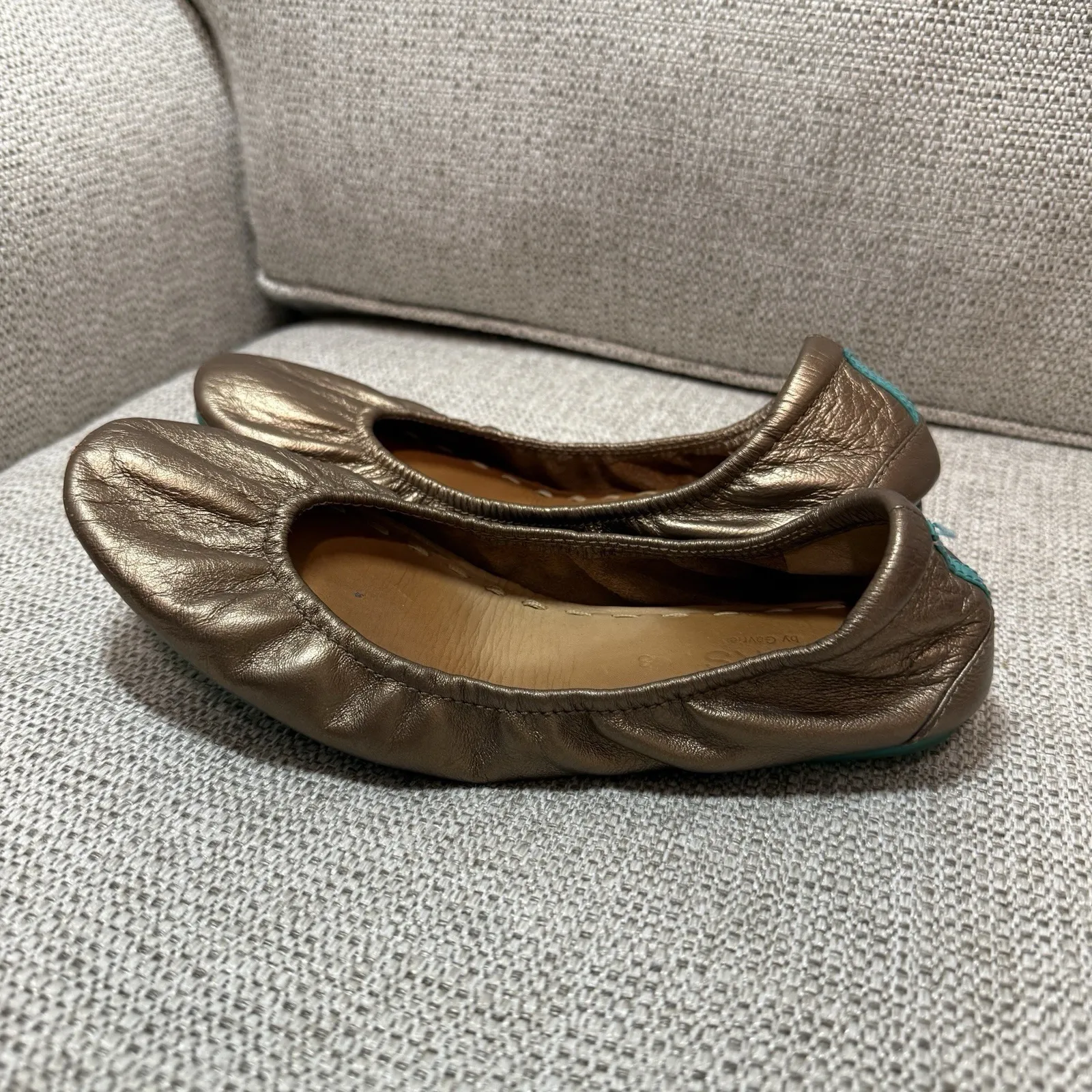 Tieks Metallic Gold Foldable Ballet Flat Size 8 - Image 4