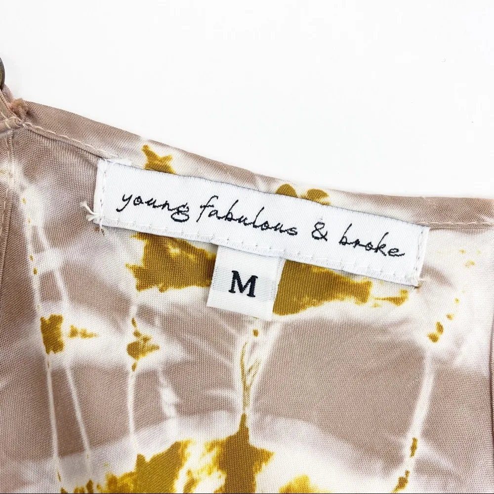 Young, Fabulous, & Broke Tie Dye Sweetie Midi Satin Slip Dress: Sweet Fig - Image 8