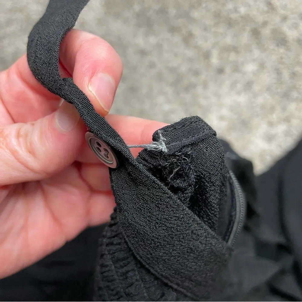 Madewell Smocked Crop Wide Leg Jumpsuit in True Black 2 H1084 - Image 16