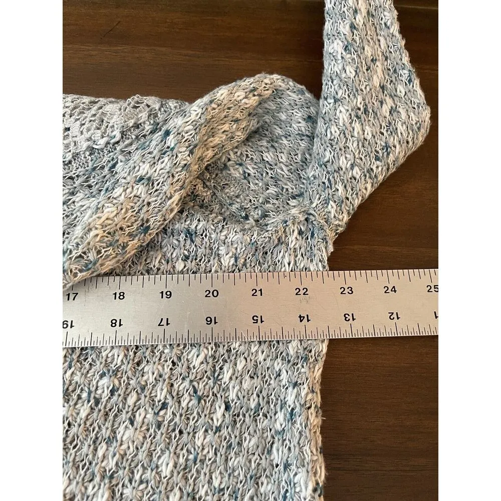 Free People Small Sweater Pullover Loose Open Knit Crochet Lace Boho Festival - Image 5