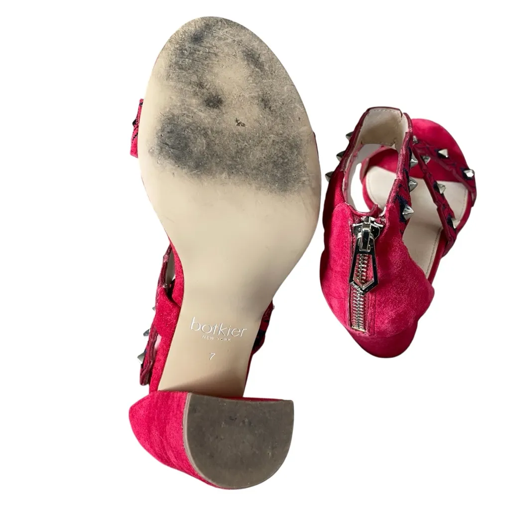 Botkier  Gigi platform heels red with studs and embroidery - Image 4