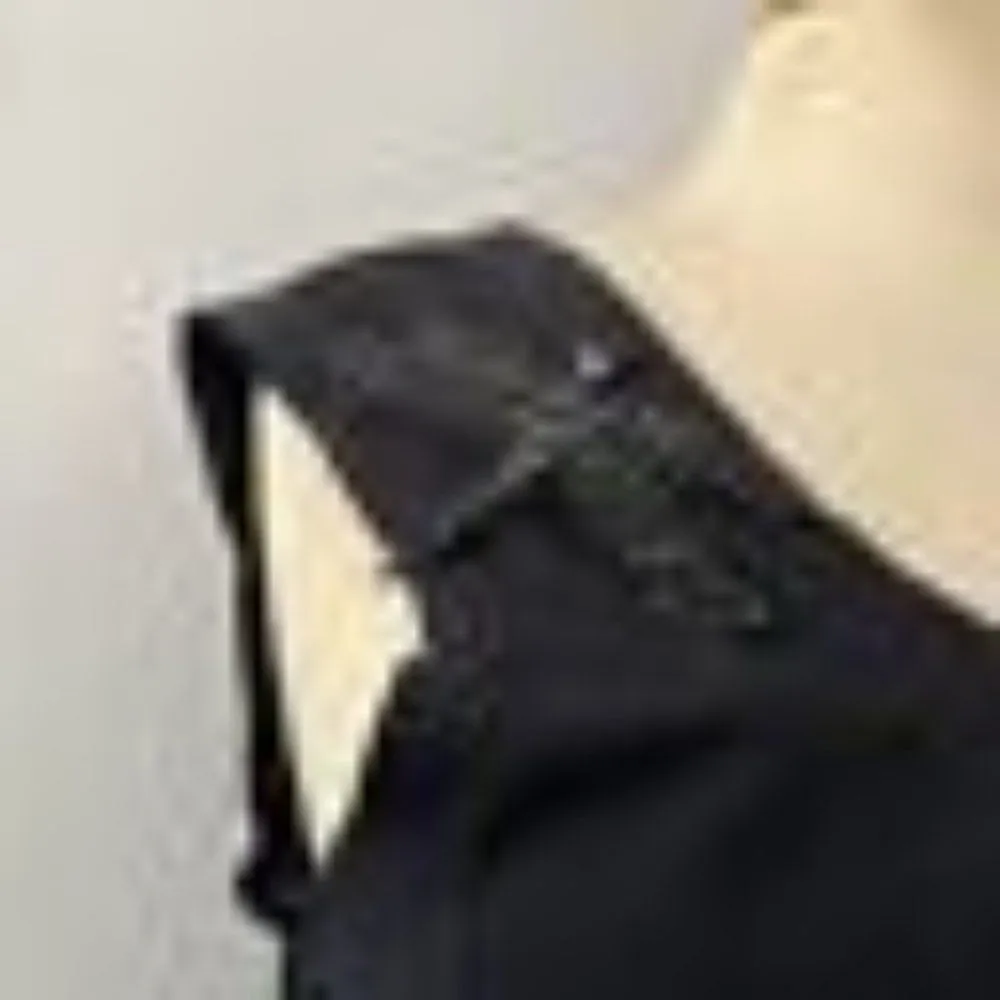 NWT Vera Wang Scoop neck Cotton Ruched Gathered Black Cocktail Dress Size 8 - Image 10