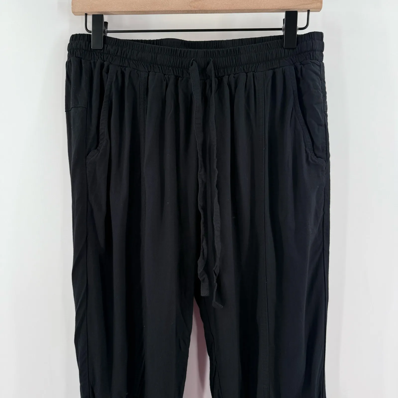 Johnny Was Pants SZ Extra Small Solid Black Cargo Jogger Pull On Boho Lagenlook - Image 6