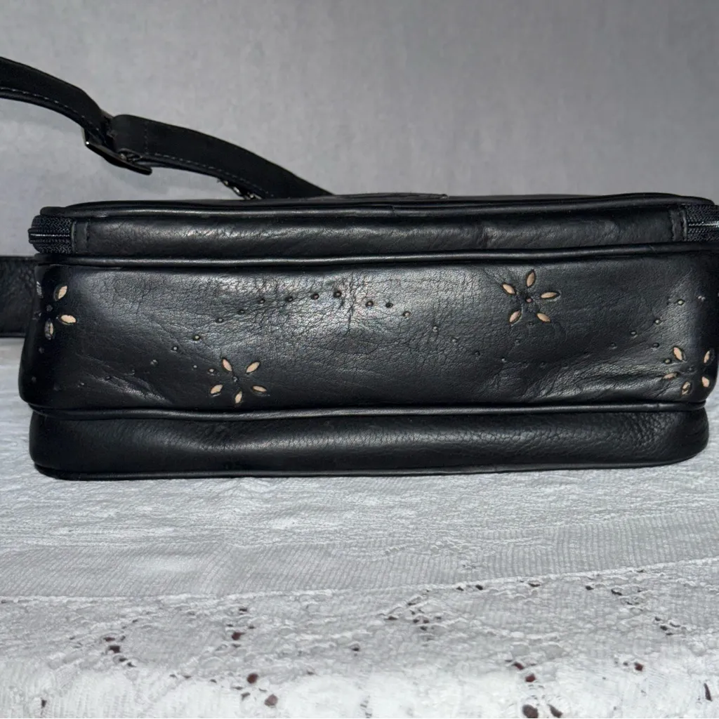 New Vintage American Angel Black Leather Shoulder‎ Bag Purse Never used - Image 12