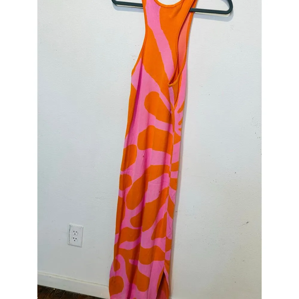 SOLID & STRIPED Carnation Pink Clementine Funky Pattern Knit Sia Dress size L - Image 7