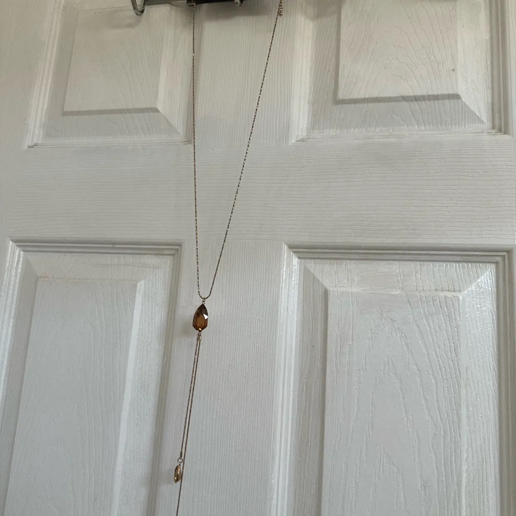 Ava & Aiden Gold and Brown Teardrop Necklace - Image 4