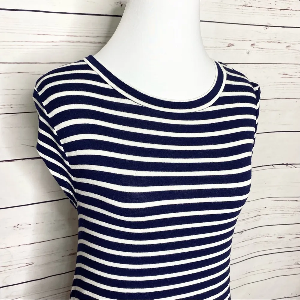 Billabong Navy Blue & White Striped T-Shirt Dress Size Small - Image 3