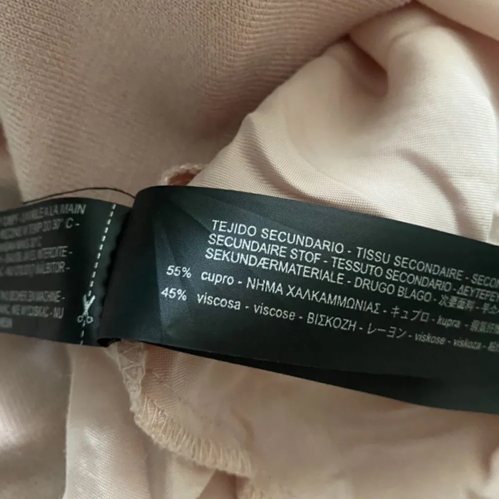 Zara Neutral Sleeveless Tank Top | Size S | Draped Front & Ruffle Detail - Image 4