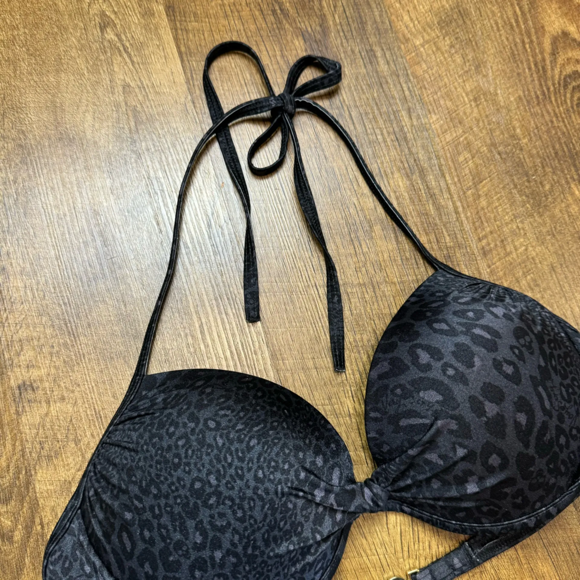 Victoria’s Secret Push Up Bikini Set Sz Medium Shimmer Leopard Animal Print - Image 5