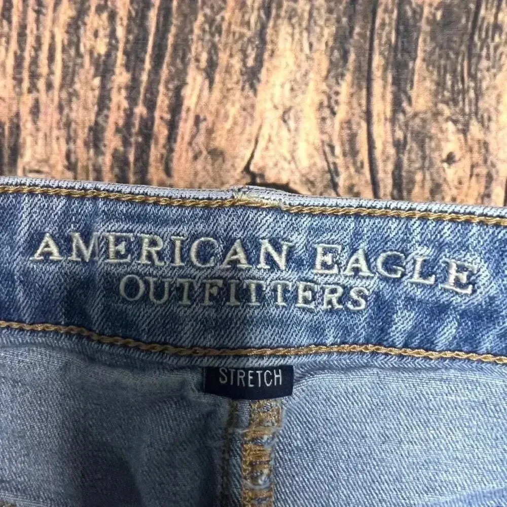 American Eagle Women's Hi Rise‎ Festival Jean Shorts Blue Size 4 - Image 2