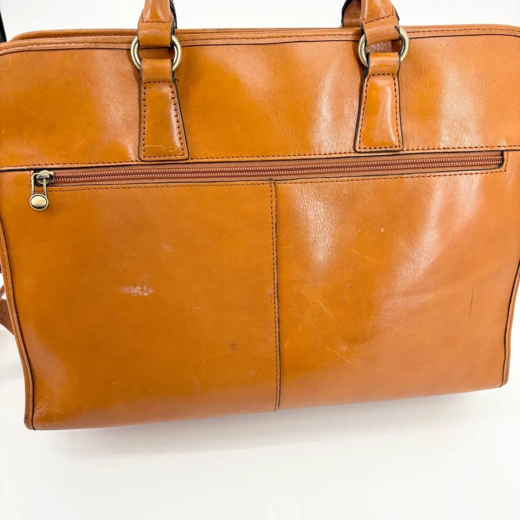Banuce Full Grain Italian Leather Briefcase Laptop Bag Business Work Tan - Image 6