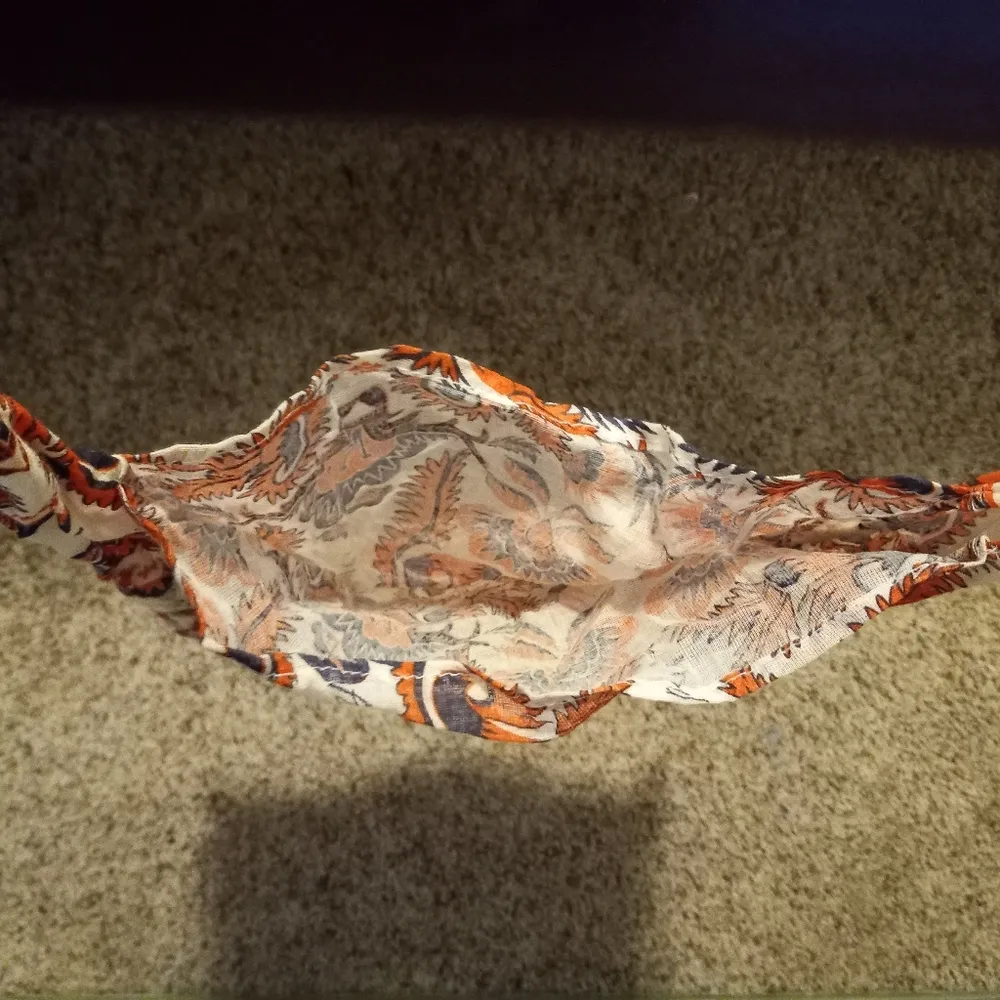 Free People M 15x15 Cotton Muslin Fall Floral Logo Boho Shoulder Bag - Image 5