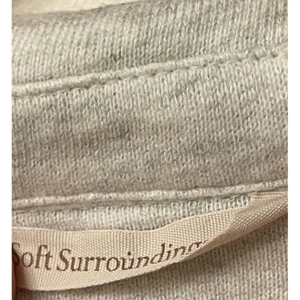 Soft Surroundings Women French Terry Sweatshirt Tunic Size 1X Heather Gray Vneck - Image 6