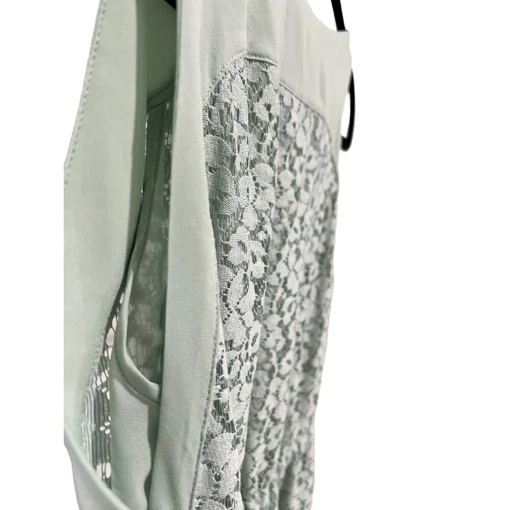 Zara Feminine Mint Green Lined Lace Mini Dress Women Size XS Cottage Coquette - Image 6