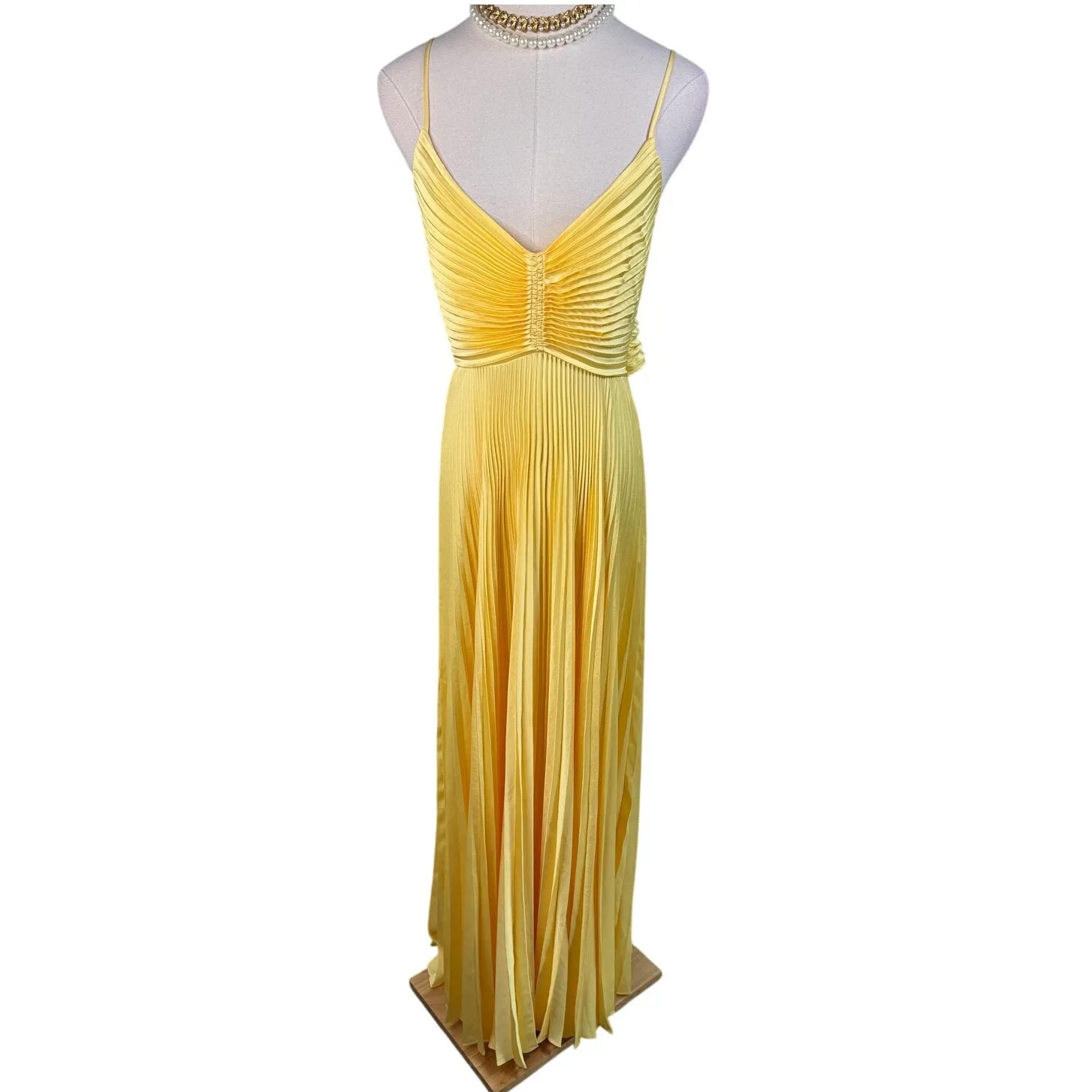 A.L.C. Aries Dress in pina yellow pleated maxi ALC size 4 - Image 6