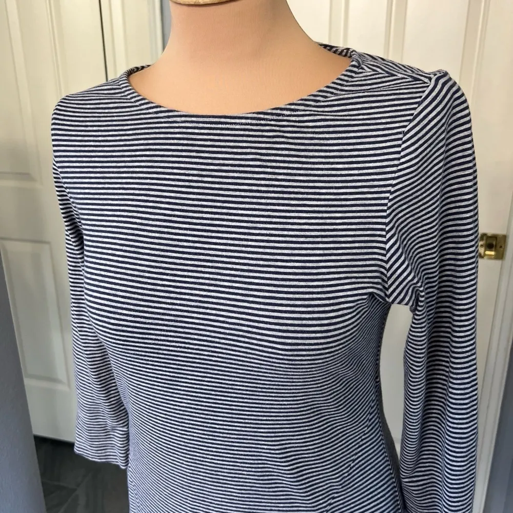 Betabrand 30 Day Striped 3/4 Sleeve Ruched‎ Travel Dress - Image 3