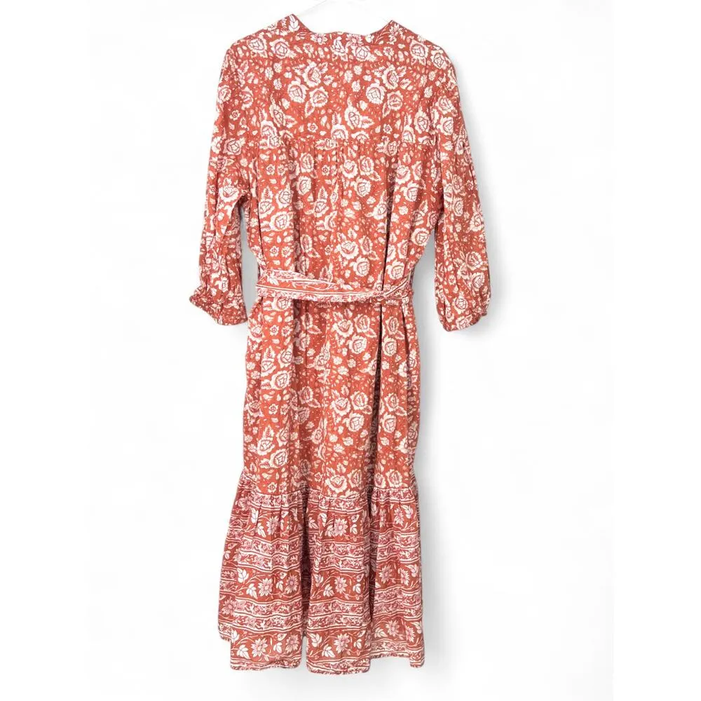 Cleobella x Revolve | Xl |  Sara Dress Midi Peasant Puff Sleeve Ruffle Floral - Image 4