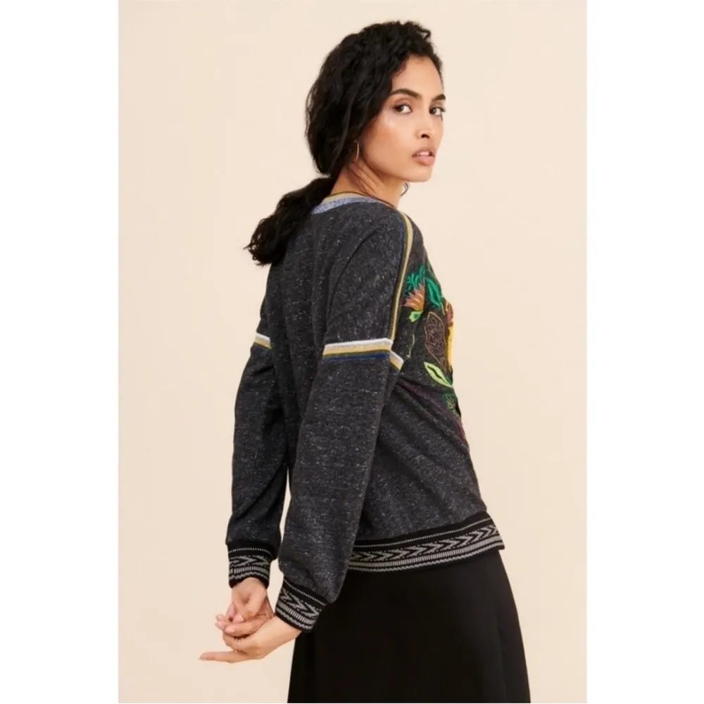 Catwalk Sweater Patchwork Boho Animal Print Oversized size Small - Image 4