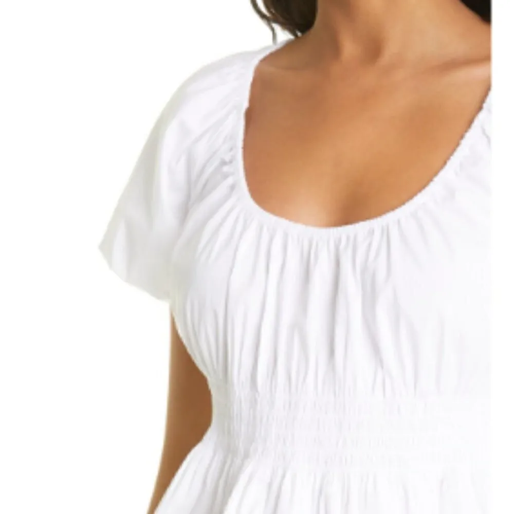 STAUD Lucia Smocked Poplin Top - Image 5